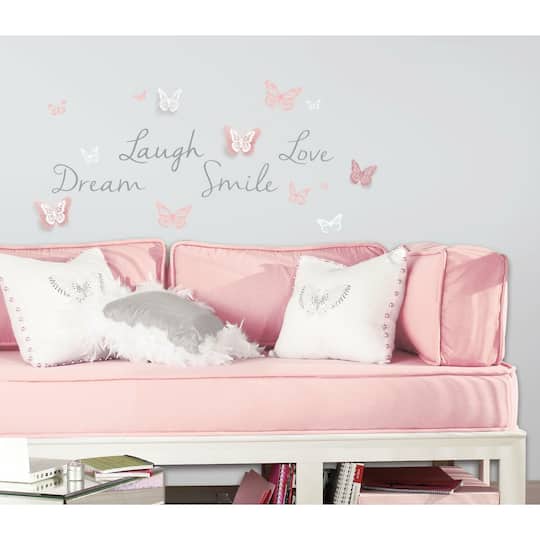 RoomMates Butterfly Dream Decals with 3D Cutout Butterflies